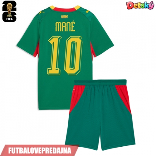 Lacne Dětský Futbalové dres Senegal Sadio Mane #10 MS 2026 Krátky Rukáv - Preč (+ trenírky)